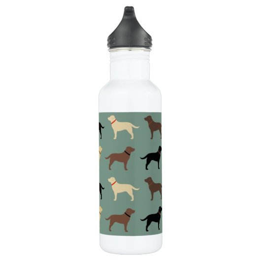 Labrador Retriever Dog Silhouettes Pattern Labs Waterfles (Rechts)