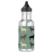 Labrador Retriever Dog Silhouettes Pattern Labs Waterfles (Rechts)