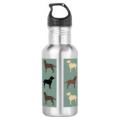 Labrador Retriever Dog Silhouettes Pattern Labs Waterfles (Achterkant)