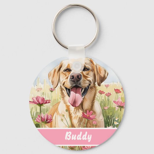 Labrador Retriever Dog Tag – Custom Info Sleutelhanger (Voorkant)