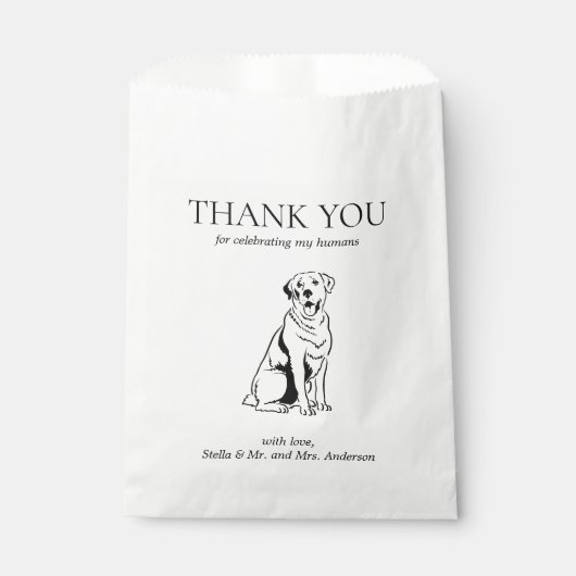 Labrador Retriever Dog Treat Pet Drawing Favor Bag Bedankzakje (Voorkant)