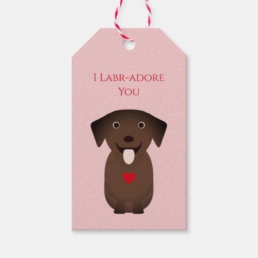 Labrador Retriever Dog Valentijn, Valentijnsdag Cadeaulabel (Voorkant)