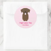 Labrador Retriever Dog Valentijnsdag Party Ronde Sticker (Tas)