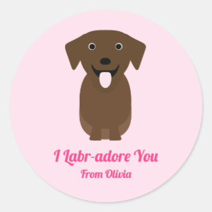 Labrador Retriever Dog Valentijnsdag Party Ronde Sticker