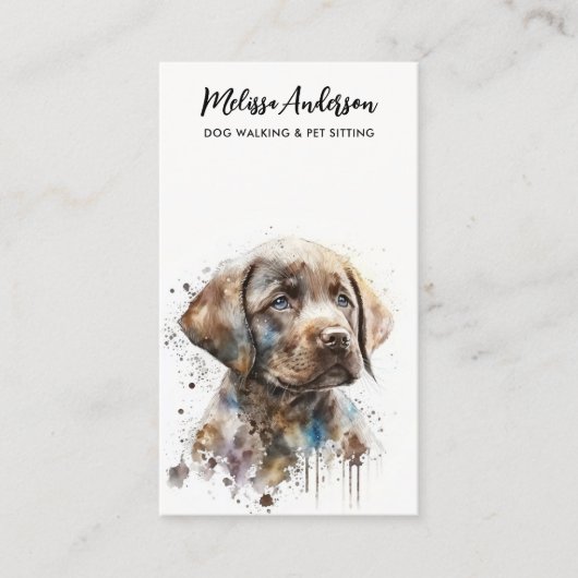 Labrador Retriever Dog Walker Pet Sitter Puppy Visitekaartje (Voorkant)
