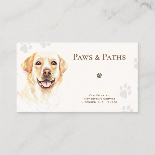 Labrador Retriever Dog Walker Pet Sitting Visitekaartje (Voorkant)