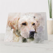 Labrador Retriever Dog Waterverf Portret 02 Bedankkaart (Voorkant)