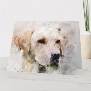 Labrador Retriever Dog Waterverf Portret 02 Bedankkaart