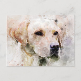 Labrador Retriever Dog Waterverf Portret 02 Briefkaart
