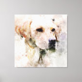 Labrador Retriever Dog Waterverf Portret 02 Canvas Afdruk (Voorkant)
