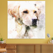 Labrador Retriever Dog Waterverf Portret 02 Canvas Afdruk (Insitu (Woonkamer))