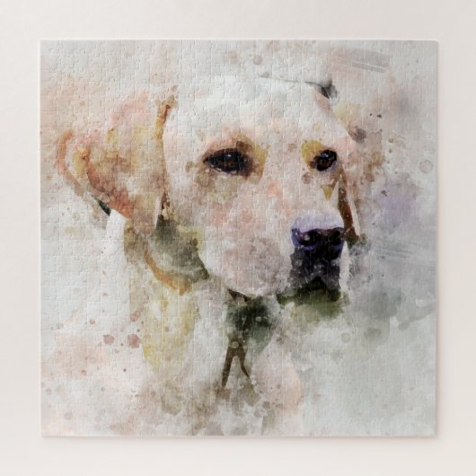 Labrador Retriever Dog Waterverf Portret 02 Legpuzzel (Verticaal)