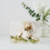 Labrador Retriever Dog Waterverf Portret 03 Briefkaart (Staand voorkant)