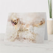 Labrador Retriever Dog Waterverf Portret 05 Bedankkaart (Voorkant)