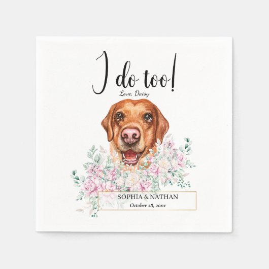 Labrador Retriever Dog Wedding Cocktail Napkins Servet (Voorkant)