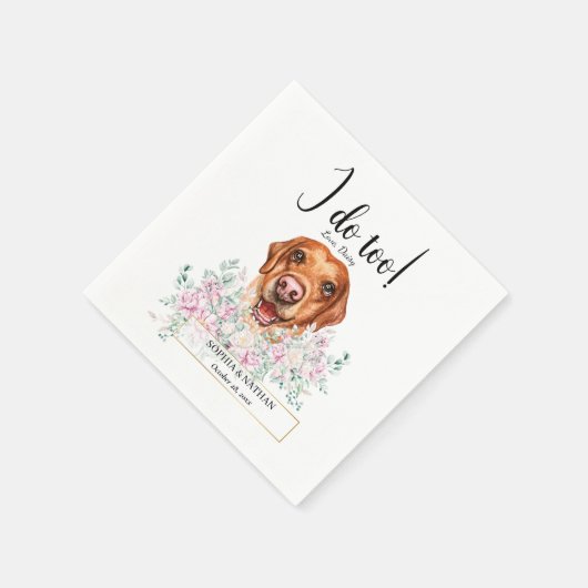 Labrador Retriever Dog Wedding Cocktail Napkins Servet (Hoek)