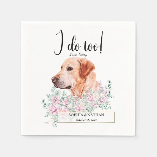 Labrador Retriever Dog Wedding Cocktail Napkins Servet (Voorkant)