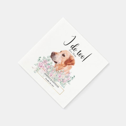 Labrador Retriever Dog Wedding Cocktail Napkins Servet (Hoek)