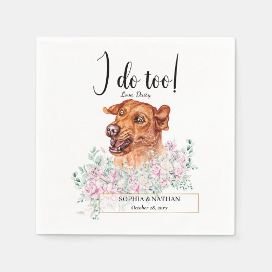 Labrador Retriever Dog Wedding Cocktail Napkins Servet (Voorkant)