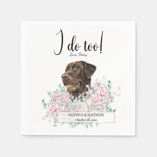 Labrador Retriever Dog Wedding Cocktail Napkins Servet (Voorkant)