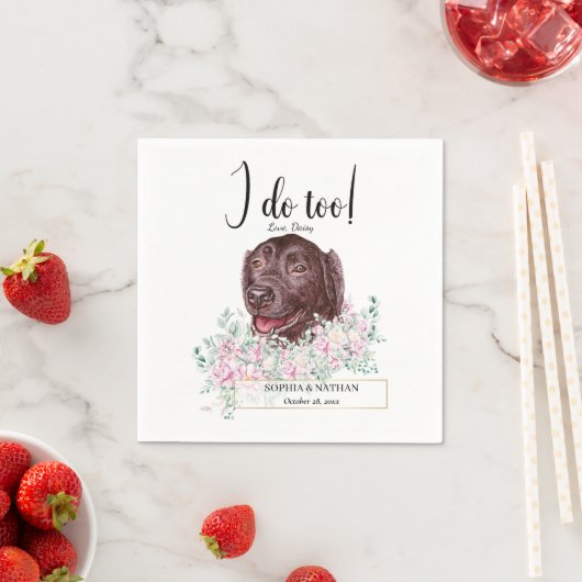 Labrador Retriever Dog Wedding Cocktail Napkins Servet (Insitu)