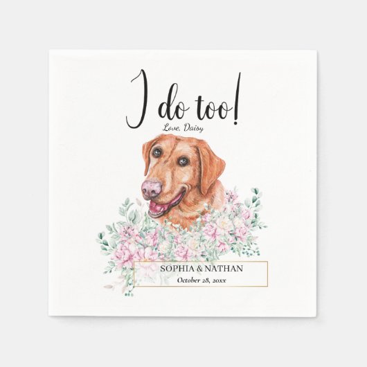 Labrador Retriever Dog Wedding Cocktail Napkins Servet (Voorkant)