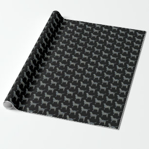 Labrador Retriever Dog Yellow & Blue Grid Cadeaupapier
