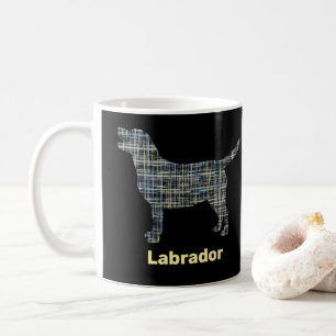 Labrador Retriever Dog Yellow & Blue Grid Koffiemok
