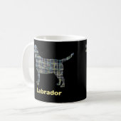 Labrador Retriever Dog Yellow & Blue Grid Koffiemok (Voorkant links)