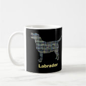 Labrador Retriever Dog Yellow & Blue Grid Koffiemok (Links)