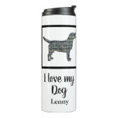 Labrador Retriever Dog Yellow & Blue Silhouette Thermosbeker (Gedraaid links)