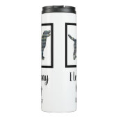 Labrador Retriever Dog Yellow & Blue Silhouette Thermosbeker (Achterkant)