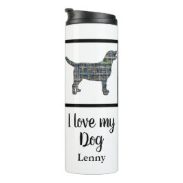 Labrador Retriever Dog Yellow & Blue Silhouette Thermosbeker