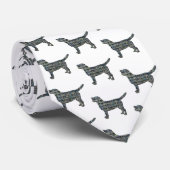 Labrador Retriever Dog Yellow & Blue White Stropdas (Opgerold)
