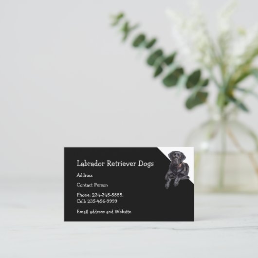 Labrador Retriever Dogs Breeder Pet Sitter Visitekaartje (Staand voorkant)
