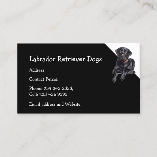 Labrador Retriever Dogs Breeder Pet Sitter Visitekaartje (Voorkant)