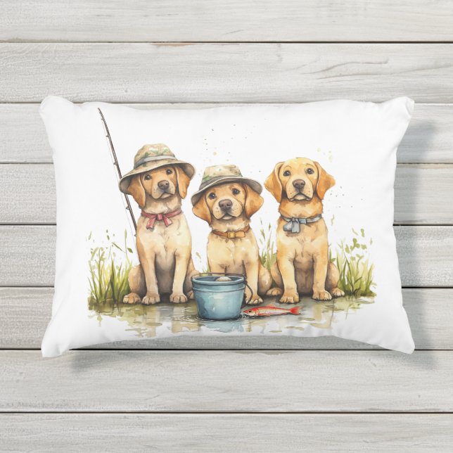 Labrador Retriever Dogs Gevist Buitenkussen (Voorkant)