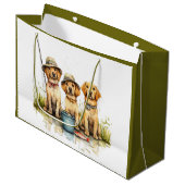 Labrador Retriever Dogs Gevist Groot Cadeauzakje (Voorkant Gekanteld)