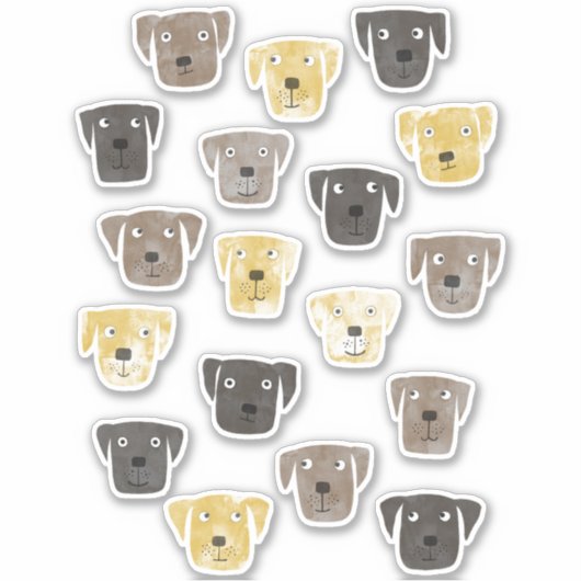 Labrador Retriever Dogs Sticker (Voorkant)
