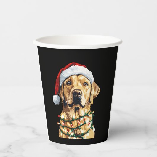 Labrador Retriever Dogs Tree Christmas Sweater Xma Papieren Bekers (Voorkant)