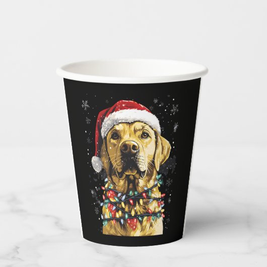 Labrador Retriever Dogs Tree Christmas Sweater Xma Papieren Bekers (Voorkant)