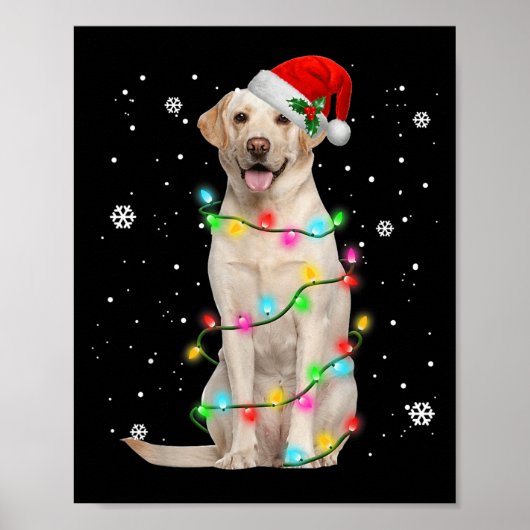 Labrador Retriever Dogs Tree Christmas Sweater Xma Poster (Voorkant)