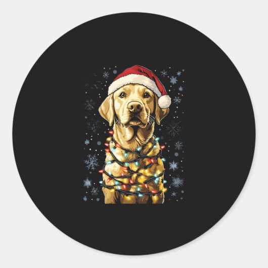 Labrador Retriever Dogs Tree Christmas Sweater Xma Ronde Sticker (Voorkant)