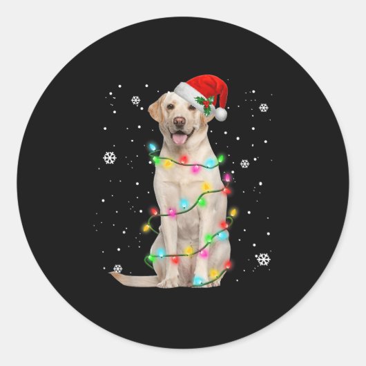 Labrador Retriever Dogs Tree Christmas Sweater Xma Ronde Sticker (Voorkant)