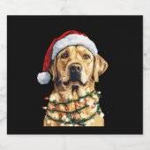Labrador Retriever Dogs Tree Christmas Sweater Xma Sparkling Wijnetiket (Enkel label)