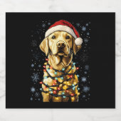 Labrador Retriever Dogs Tree Christmas Sweater Xma Sparkling Wijnetiket (Enkel label)