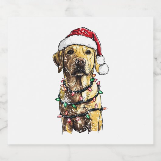 Labrador Retriever Dogs Tree Christmas Sweater Xma Sparkling Wijnetiket (Enkel label)