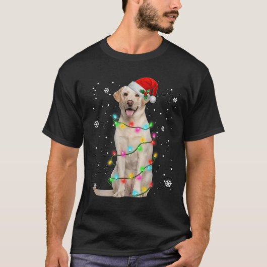 Labrador Retriever Dogs Tree Christmas Sweater Xma T-shirt (Voorkant)