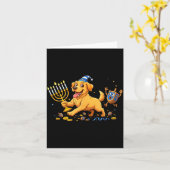 Labrador Retriever Dreidel Menorah Hanukkah Kids W Kaart (Gele Bloem)