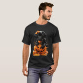 Labrador Retriever Druppelende Pompoen Candy Corn T-shirt (Voorkant volledig)